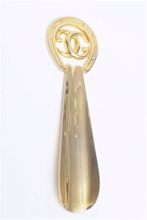 gucci gold shoe horn|Gucci shoe horn limited collectors item gold plated .